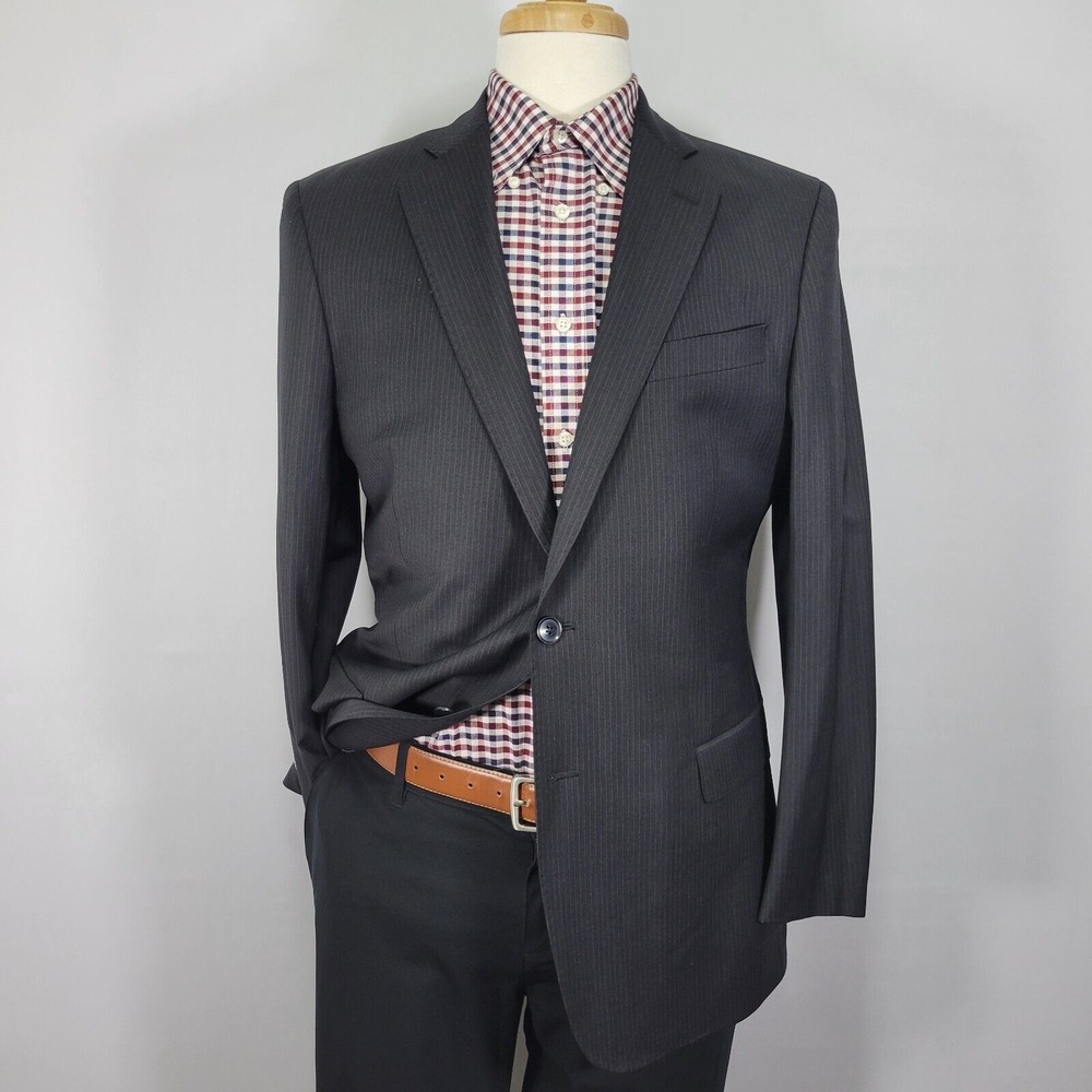 Brooks Brothers Explorer Fitzgerald Men's Sport Coat Striped CH Black Wool 41R